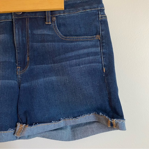 American Eagle. Jean shorts. Size 12. Medium wash. Mid rise. Super stretch. - Picture 2 of 12